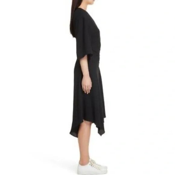 Theory Black Kimono Wrap Dress Women's Size 8 NEW - Picture 3 of 10